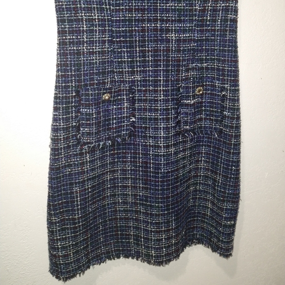 KARL LAGERFELD Blue Tweed Dress - Picture 5 of 7